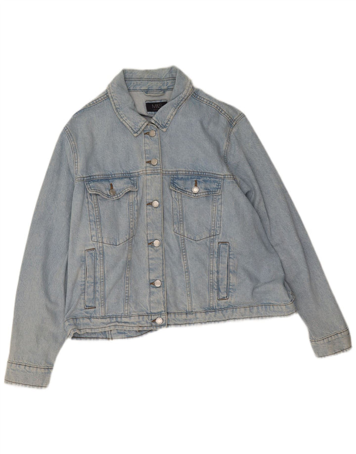 Marks & Spencer Womens Denim Jacket UK 28 6XL Blue Cotton