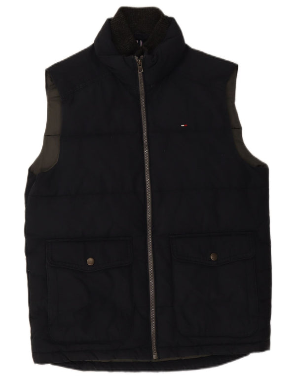 Tommy Hilfiger Mens Padded Gilet UK 36 Small Navy Blue Cotton