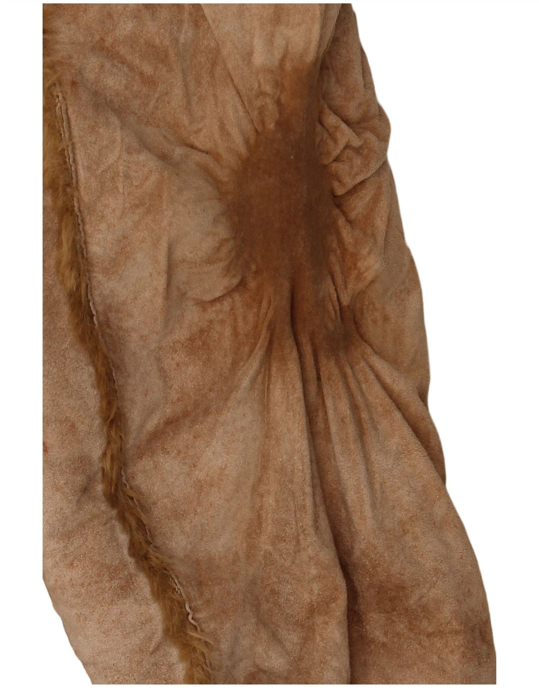 Zara Womens Shearling Jacket UK 14 Medium Beige Leather