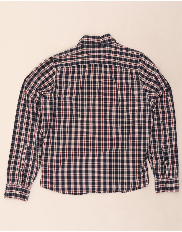 Hollister Mens Shirt Large Navy Blue Check Cotton