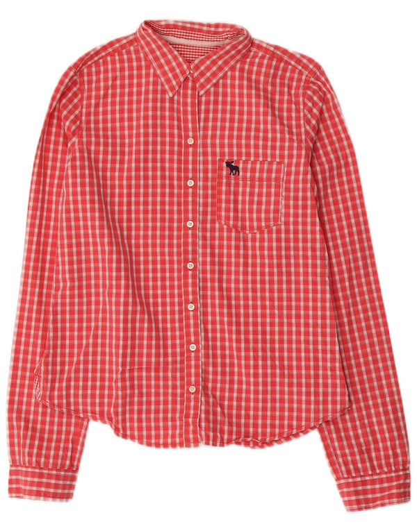 Abercrombie & Fitch Womens Shirt UK 12 Medium Red Check Cotton