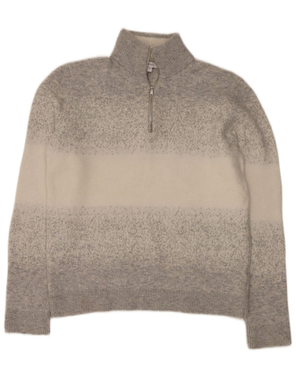 Reiss Mens Zip Neck Jumper Sweater Small Grey Flecked Polyamide