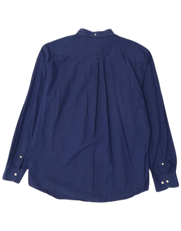 GANT Mens Regular Fit Shirt Size 45/46 18 2XL Blue Geometric Cotton