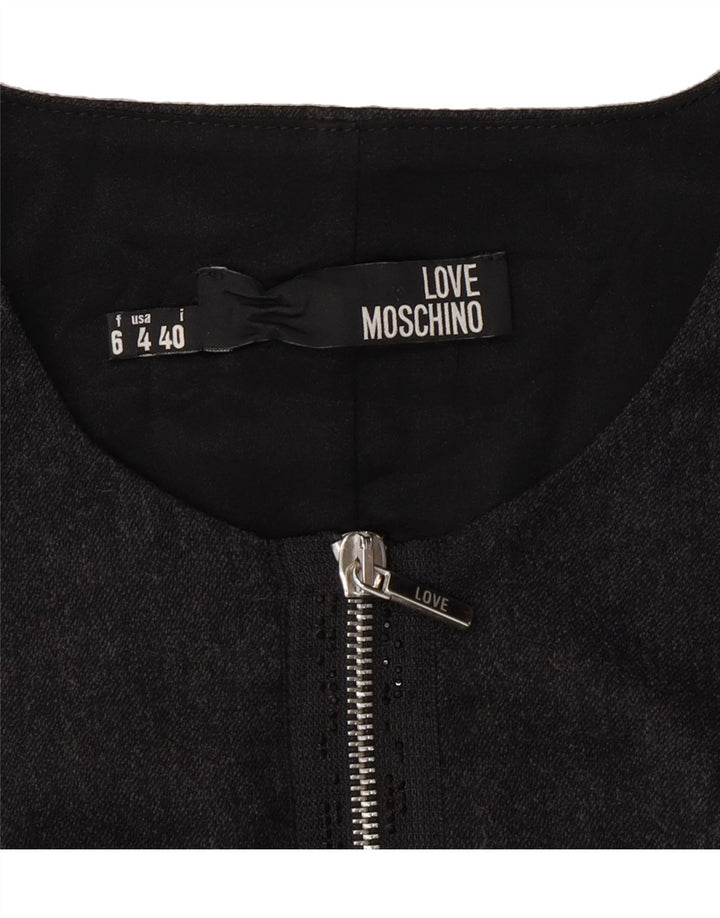 MOSCHINO Womens Sleeveless Sheath Dress IT 40 Small Grey Wool Vintage Moschino and Second-Hand Moschino from Messina Hembry 
