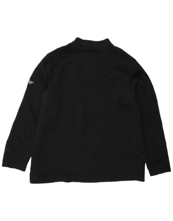 Adidas Mens Zip Neck Sweatshirt Jumper 2XL Black Polyester
