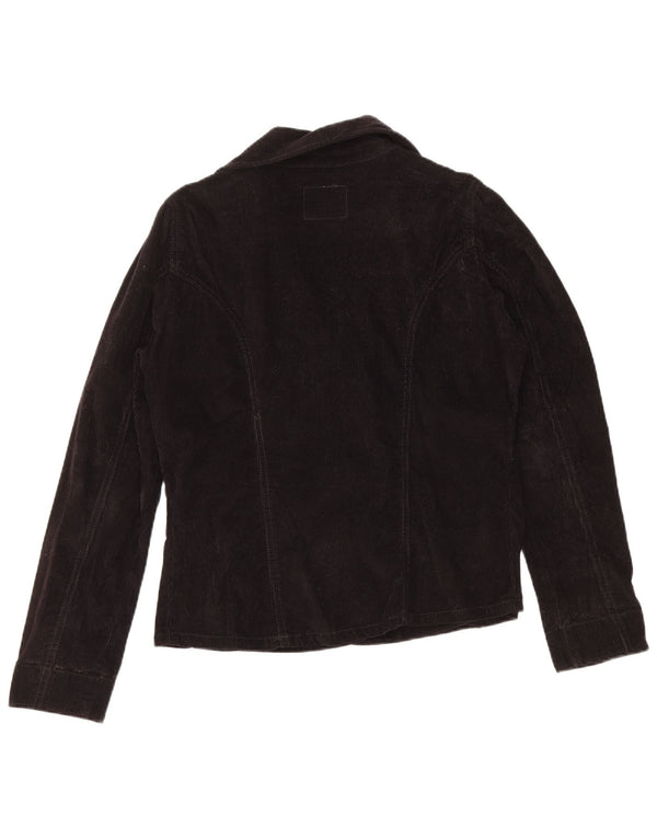 Levi's Womens Corduroy Pea Coat UK 16 Large Black Cotton