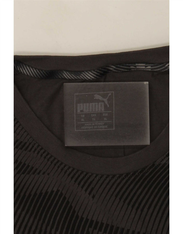 Puma Mens T-Shirt Top XL Grey Geometric