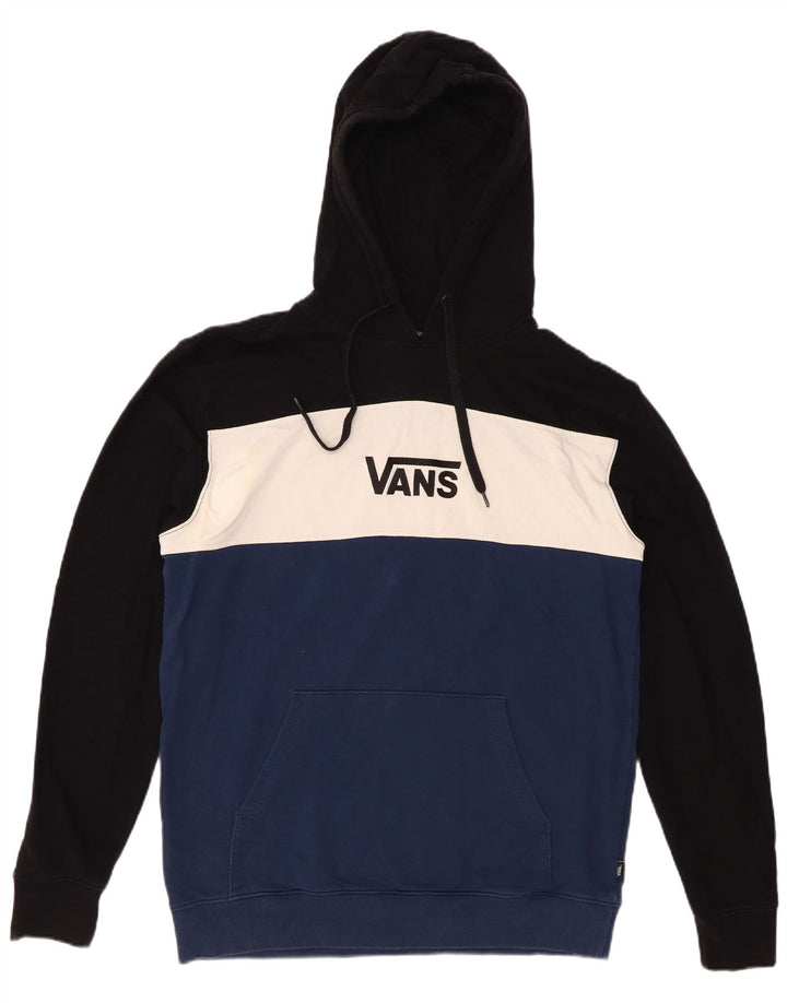 VANS Mens Graphic Hoodie Jumper Medium Multicoloured Colourblock Cotton