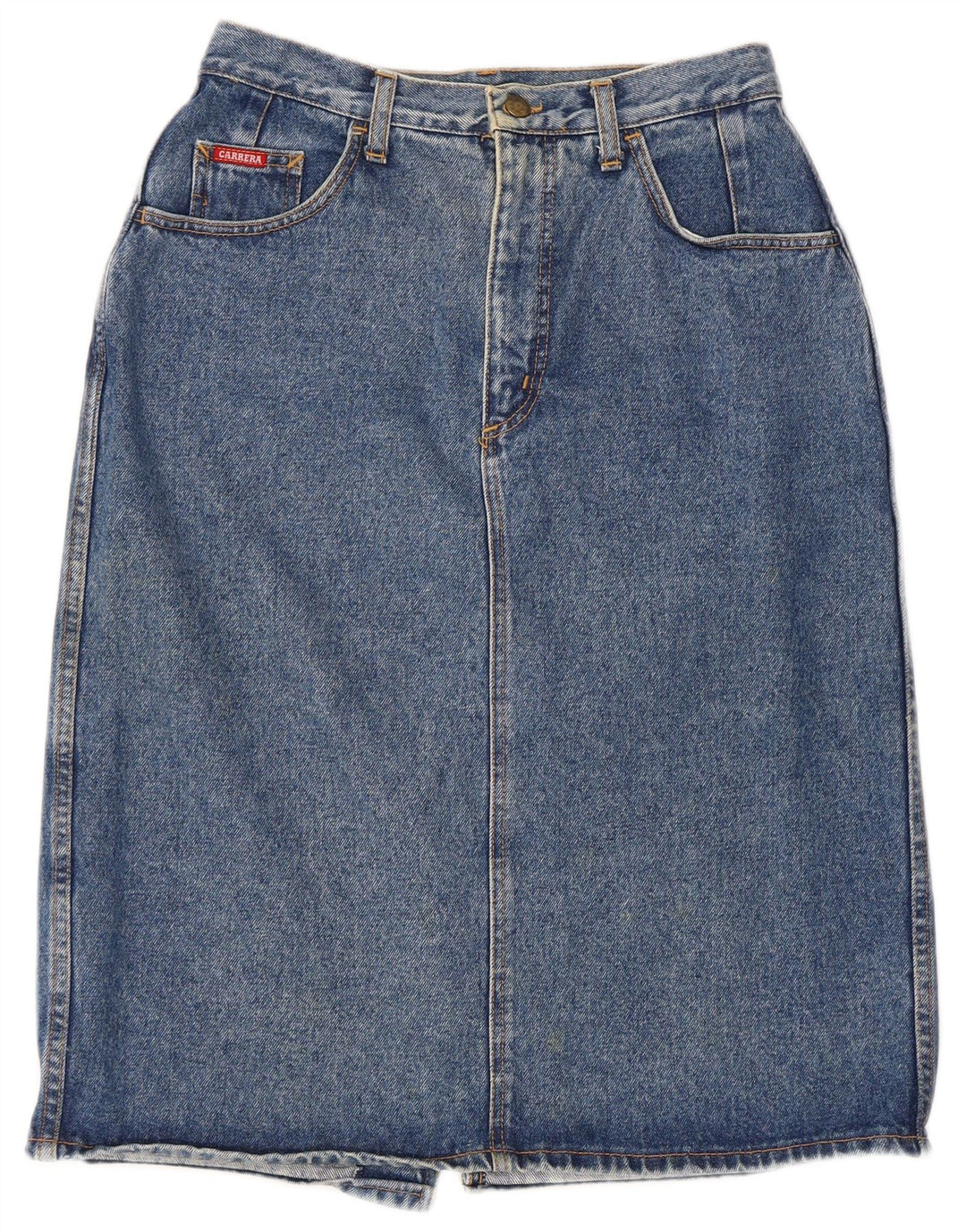 Carrera Womens Midi Denim Skirt W30 Medium  Blue Cotton