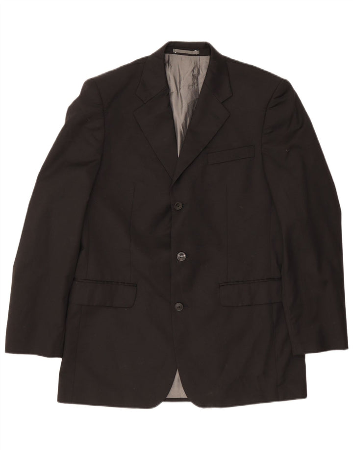 Pierre Cardin Mens 3 Button Regular Fit Blazer Jacket UK 38 Medium Black