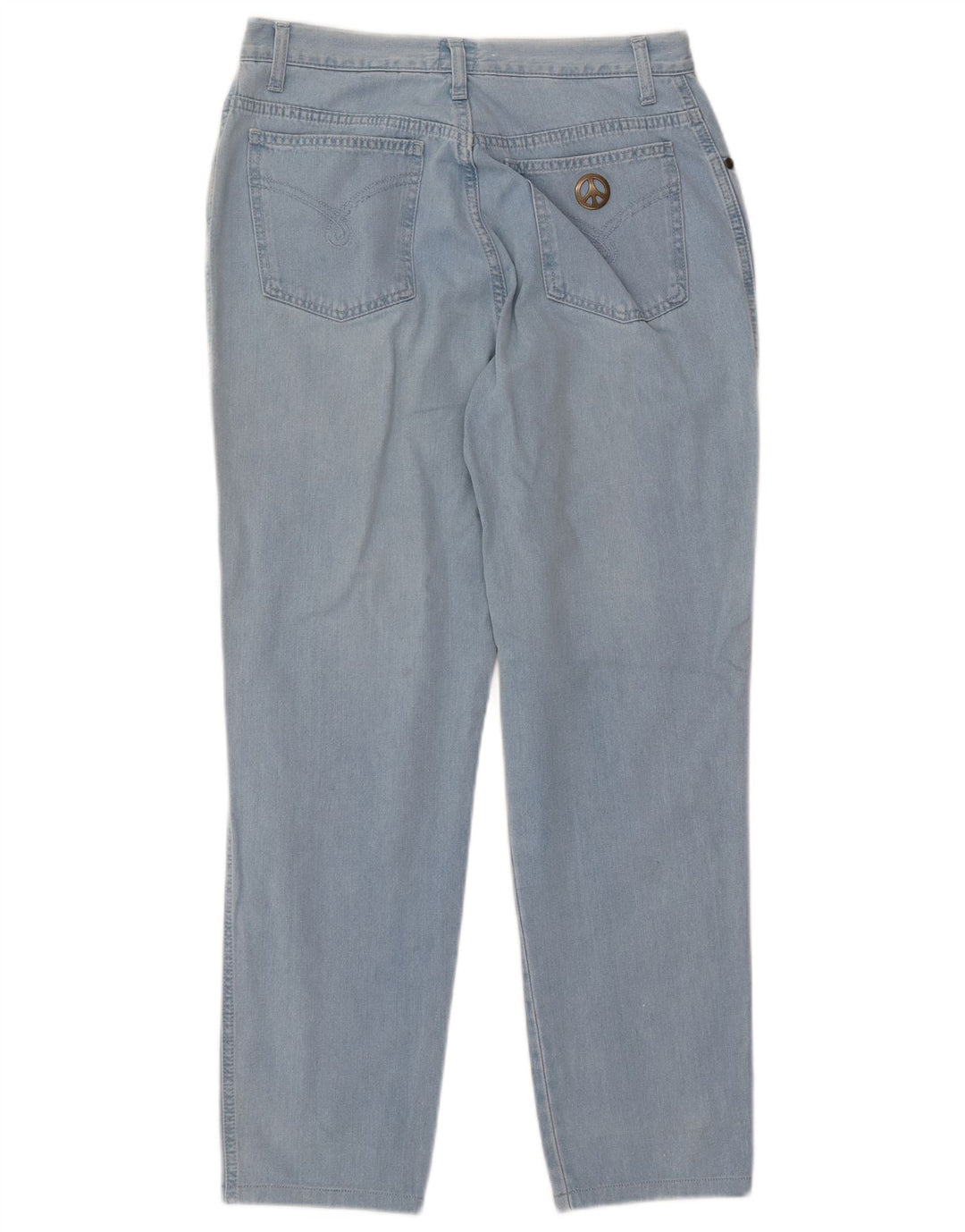 MOSCHINO Womens High Waist Tapered Jeans W33 L27 Blue Cotton