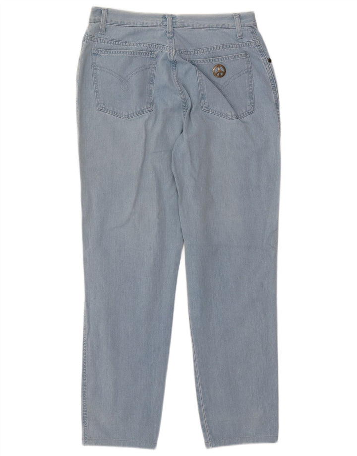 MOSCHINO Womens High Waist Tapered Jeans W33 L27 Blue Cotton