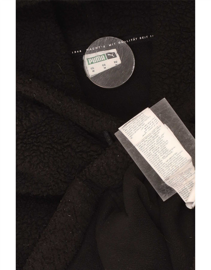 Puma Mens Hooded Fleece Jumper Medium Black Polyester