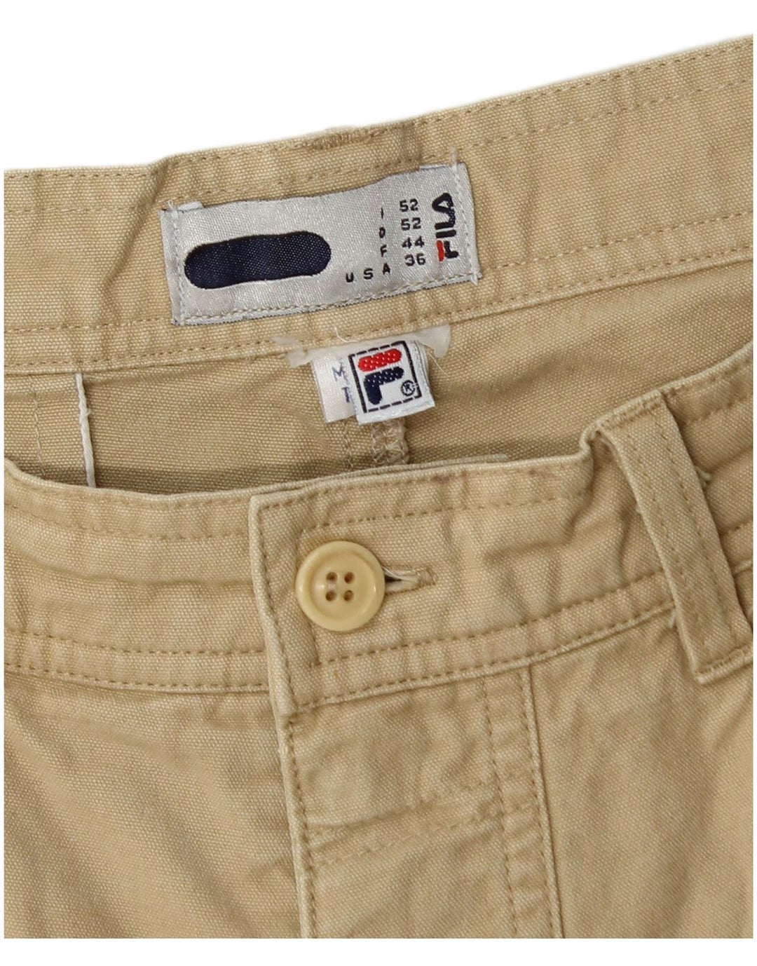 Fila Mens Cargo Shorts IT 54 XL W36  Khaki