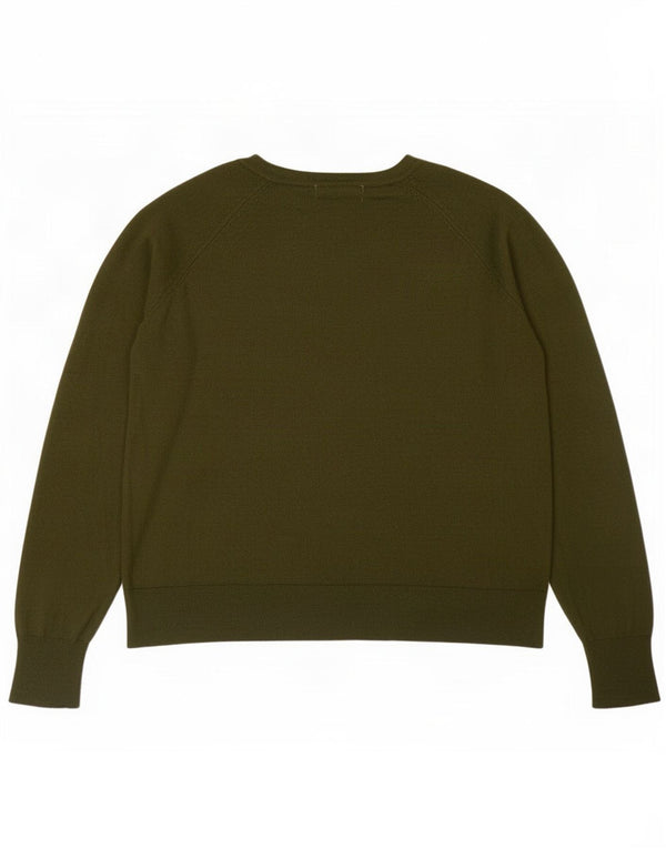 Zara Womens Boat Neck Jumper Sweater UK 14 Medium Khaki Viscose