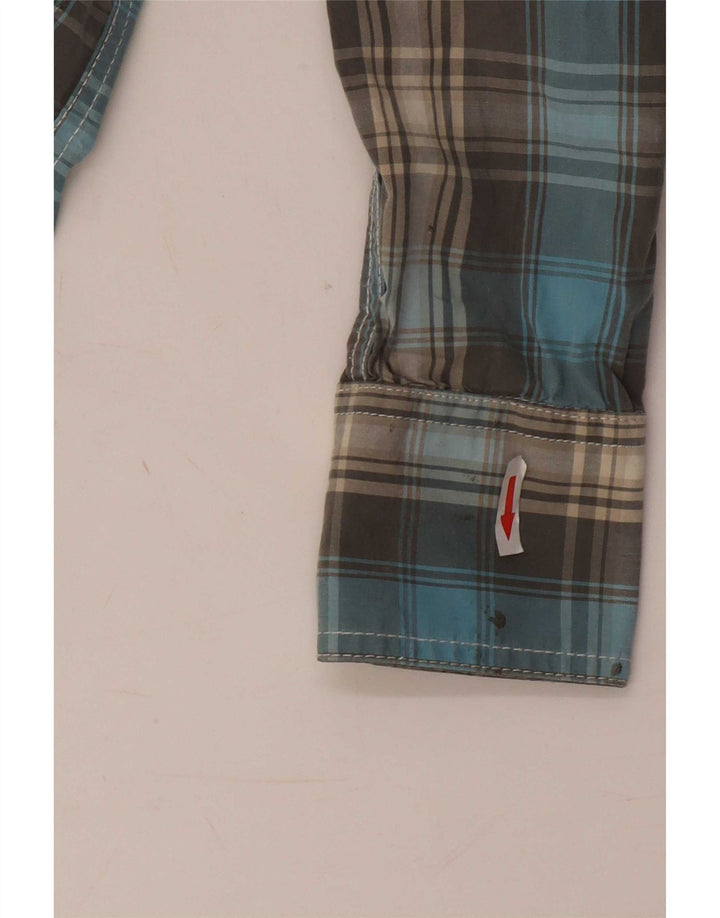 Superdry Mens Shirt Medium Blue Plaid Cotton