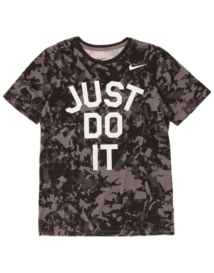 NIKE Mens Athletic Cut Graphic T-Shirt Top Small Black Camouflage Cotton
