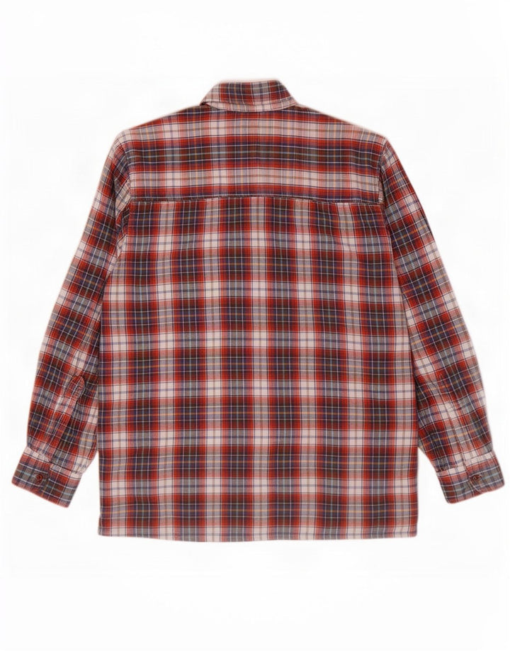 Follie Mens Flannel Shirt Medium Red Check Cotton