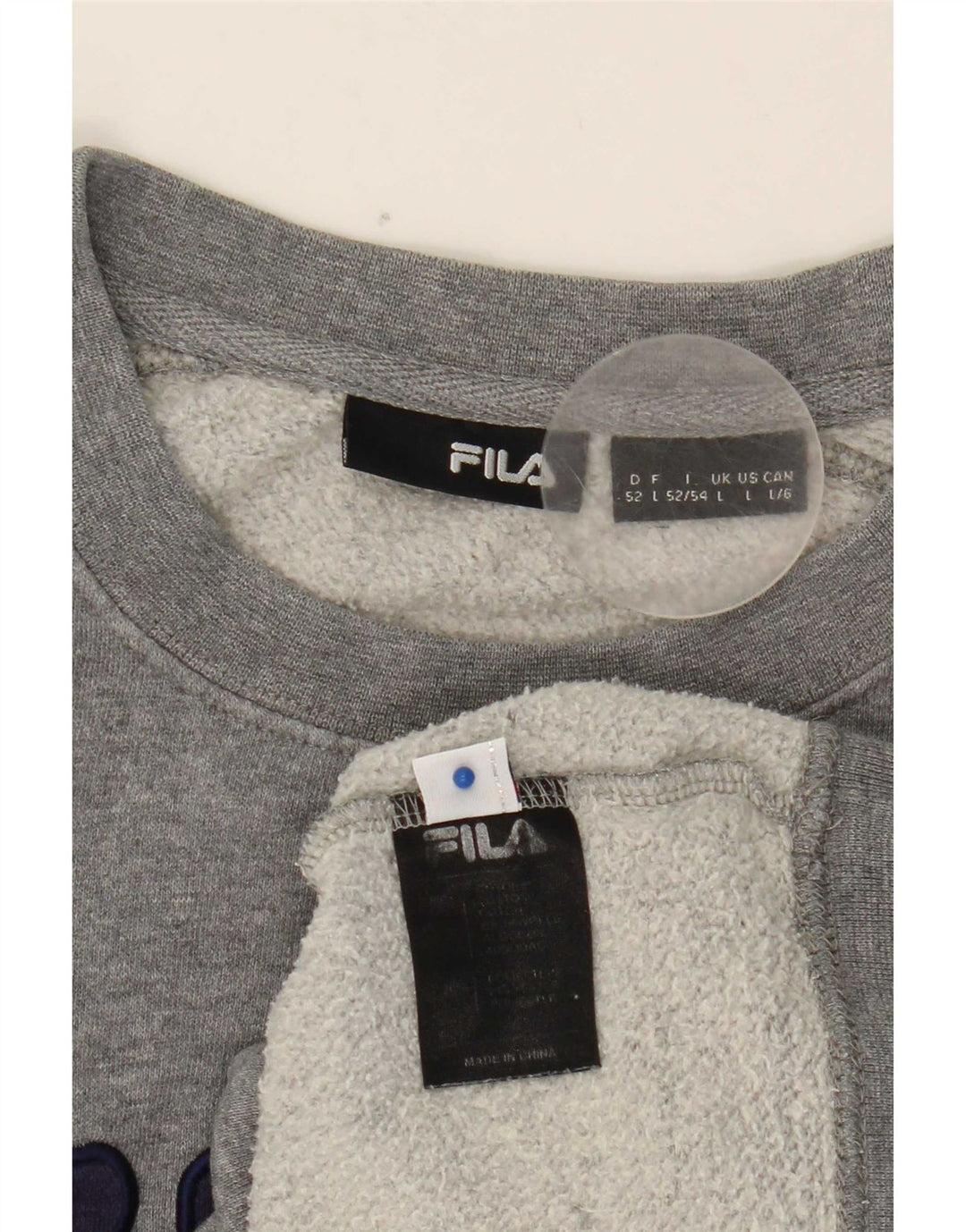 Fila Mens Graphic Sweatshirt Jumper Large Grey Cotton