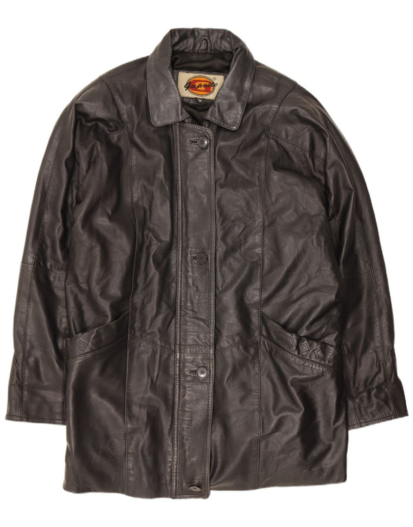 Gapelle Womens Oversized Leather Coat UK 18 XL Black