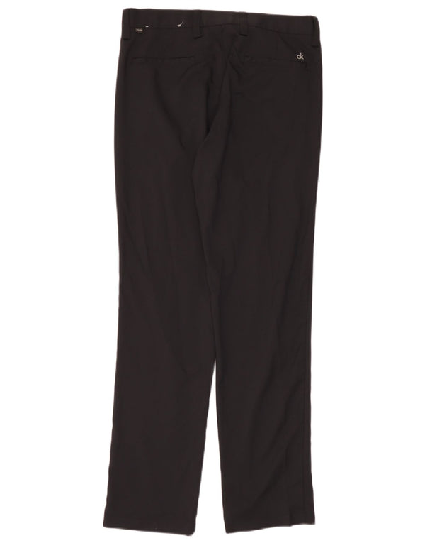 Calvin Klein Mens Straight Chino Trousers Size 32 W32 L31 Black Polyester
