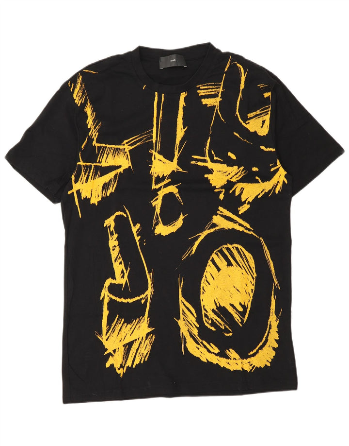 Liu Jo Mens Graphic T-Shirt Top Medium Black Cotton