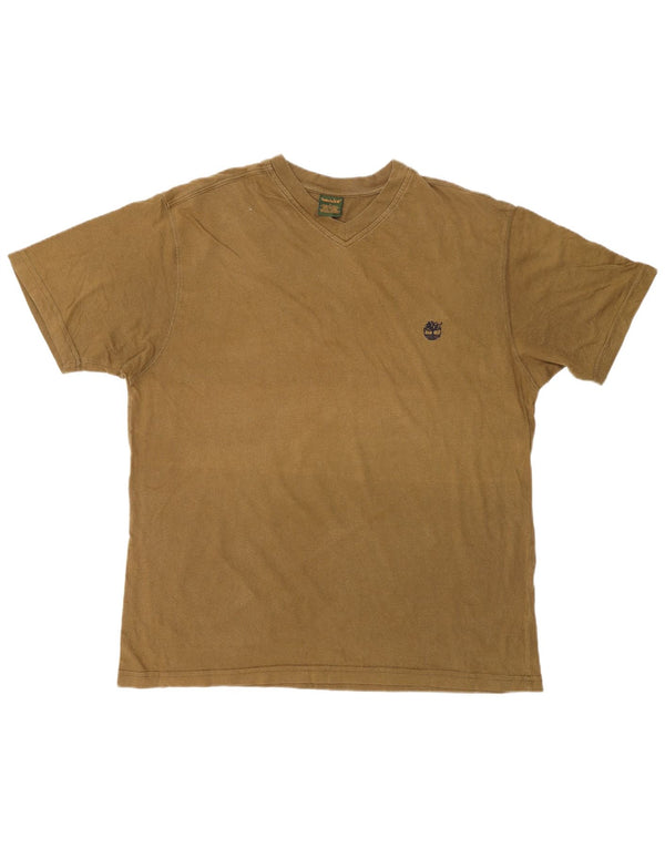 TIMBERLAND Mens T-Shirt Top Large Khaki Cotton