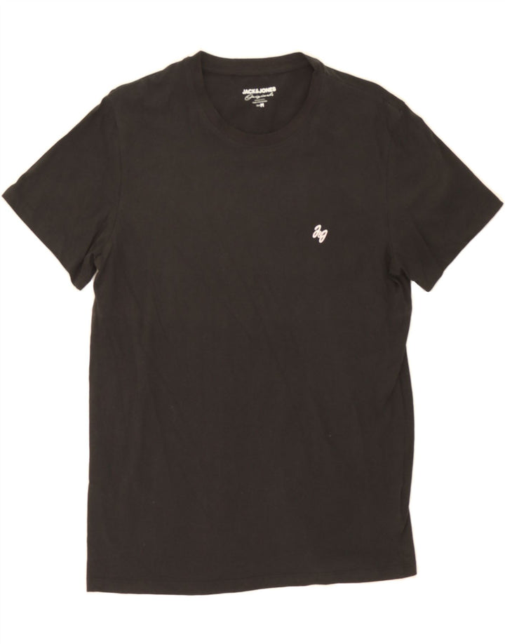 JACK & JONES Mens T-Shirt Top Medium Black Cotton Vintage Jack & Jones and Second-Hand Jack & Jones from Messina Hembry 