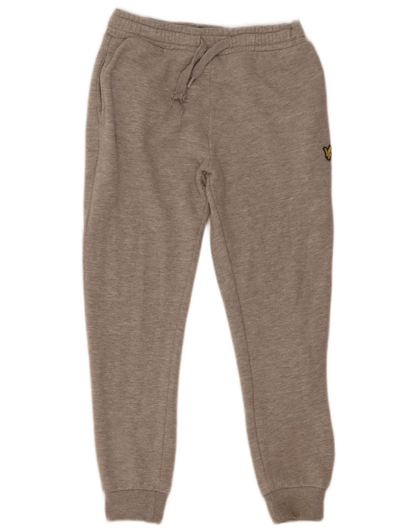 Lyle & Scott Boys Tracksuit Trousers Joggers 8-9 Years Grey Flecked Cotton