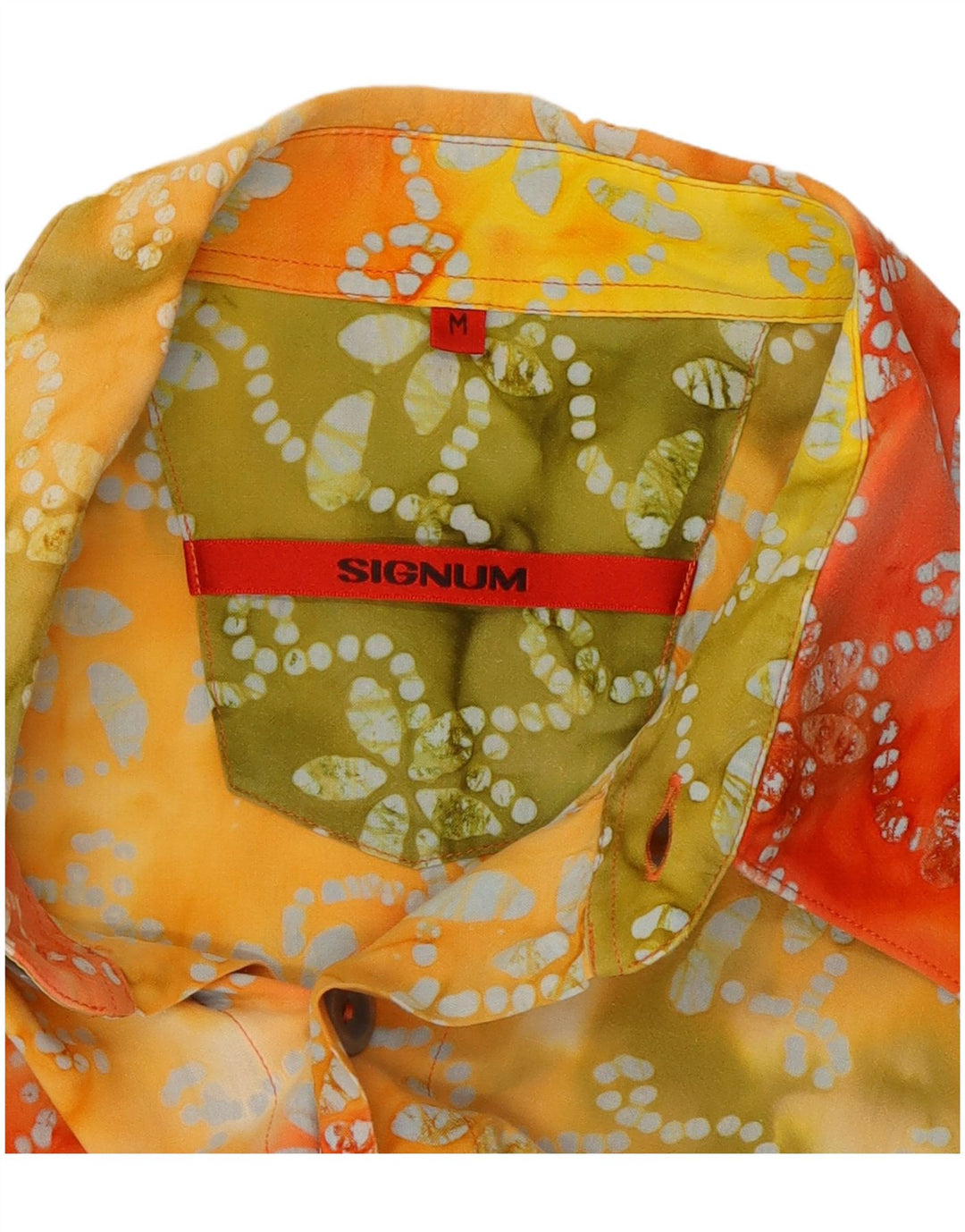 SIGNUM Mens Short Sleeve Shirt Medium Multicoloured Floral