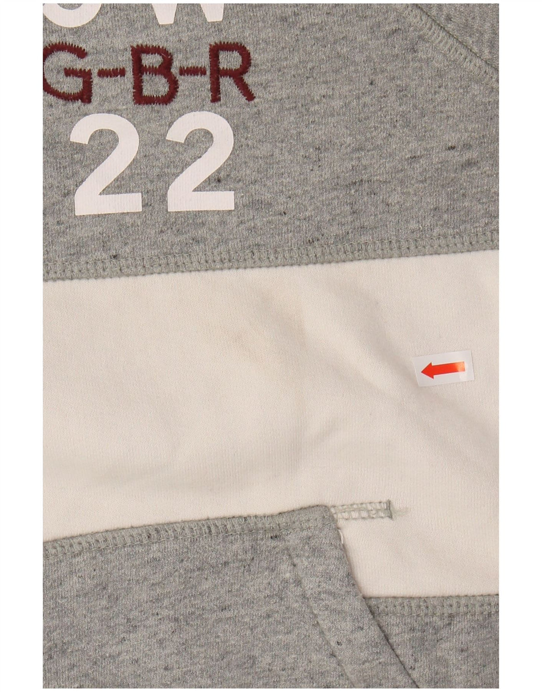 JACK WILLS Womens Graphic Hoodie Jumper UK 12 Medium Grey Colourblock