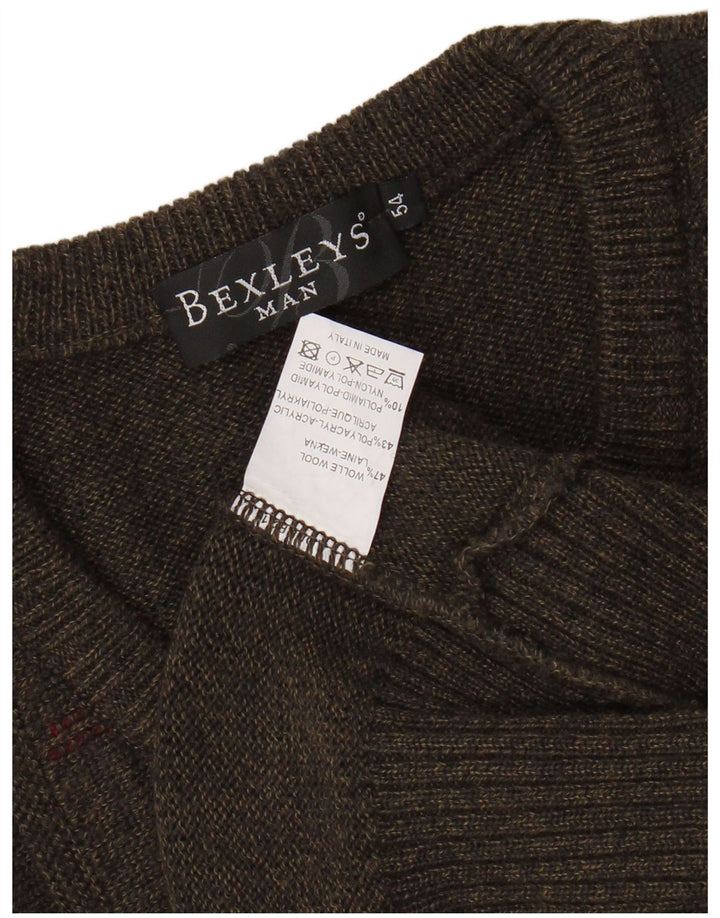 BEXLEYS Mens Vest Tank Top IT 54 XL Brown Striped Wool