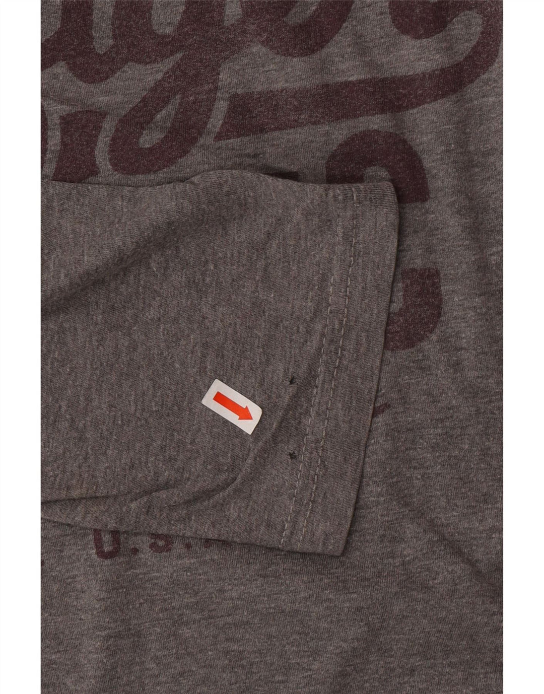 TOMMY HILFIGER Mens Graphic Top Long Sleeve Large Grey Cotton