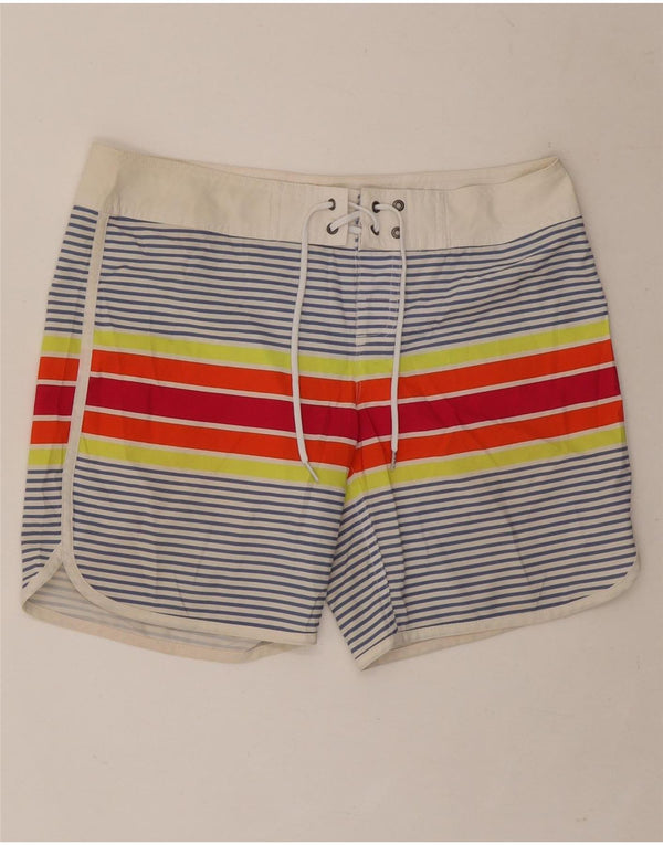 Roxy Mens Swimming Shorts Small Multicoloured Striped