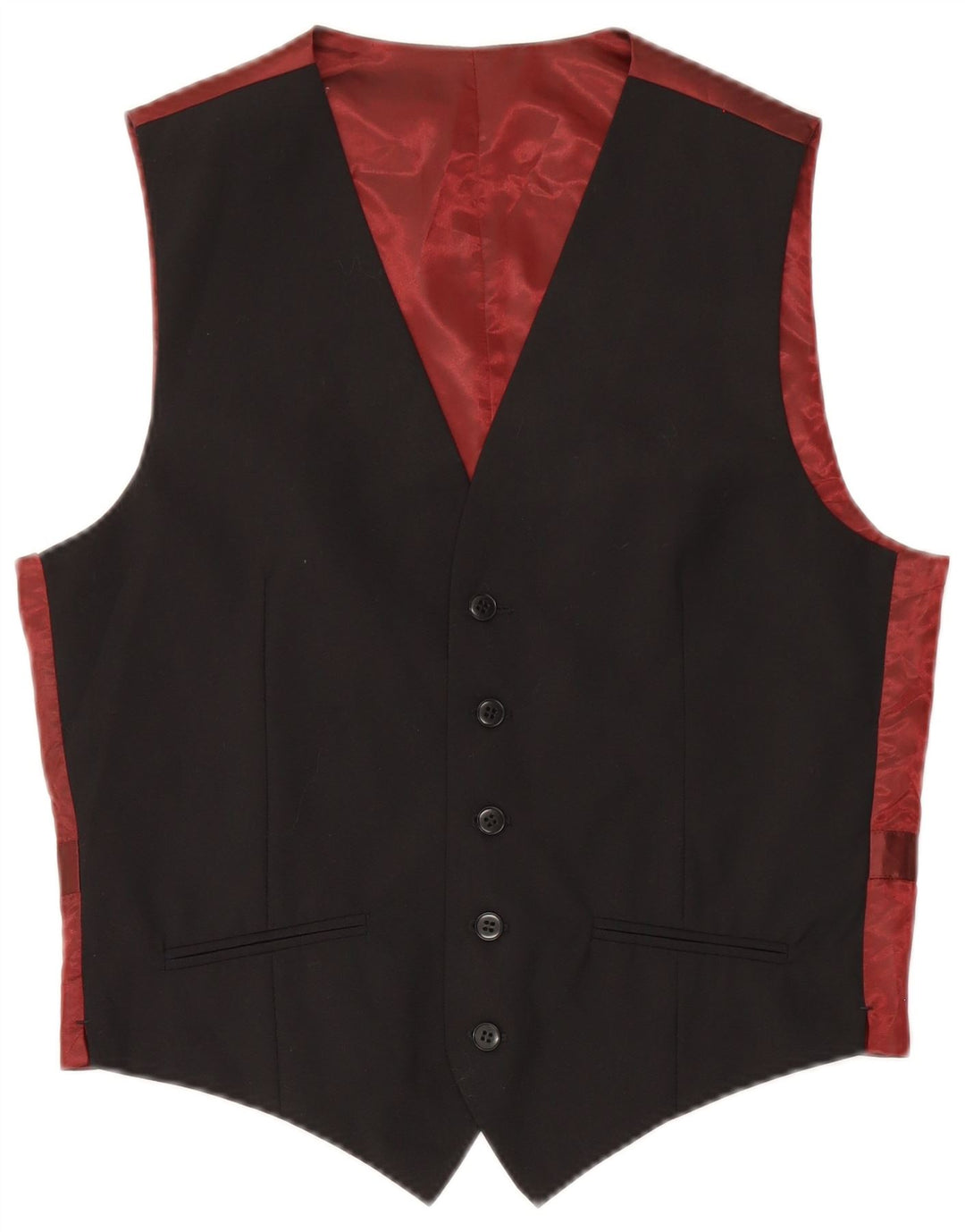 Marks & Spencer Mens Waistcoat Small Black Colourblock Wool