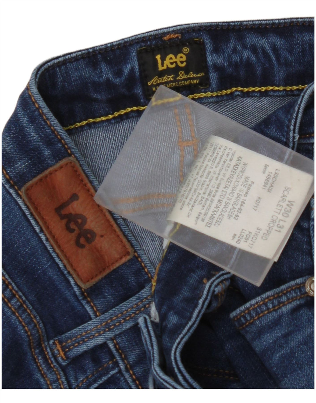 LEE Womens Scarlett Cropped Jeans W30 L25 Blue Cotton