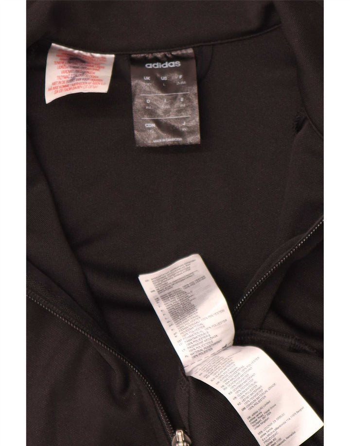 Adidas Boys Climalite Tracksuit Top Jacket 13-14 Years Black Polyester