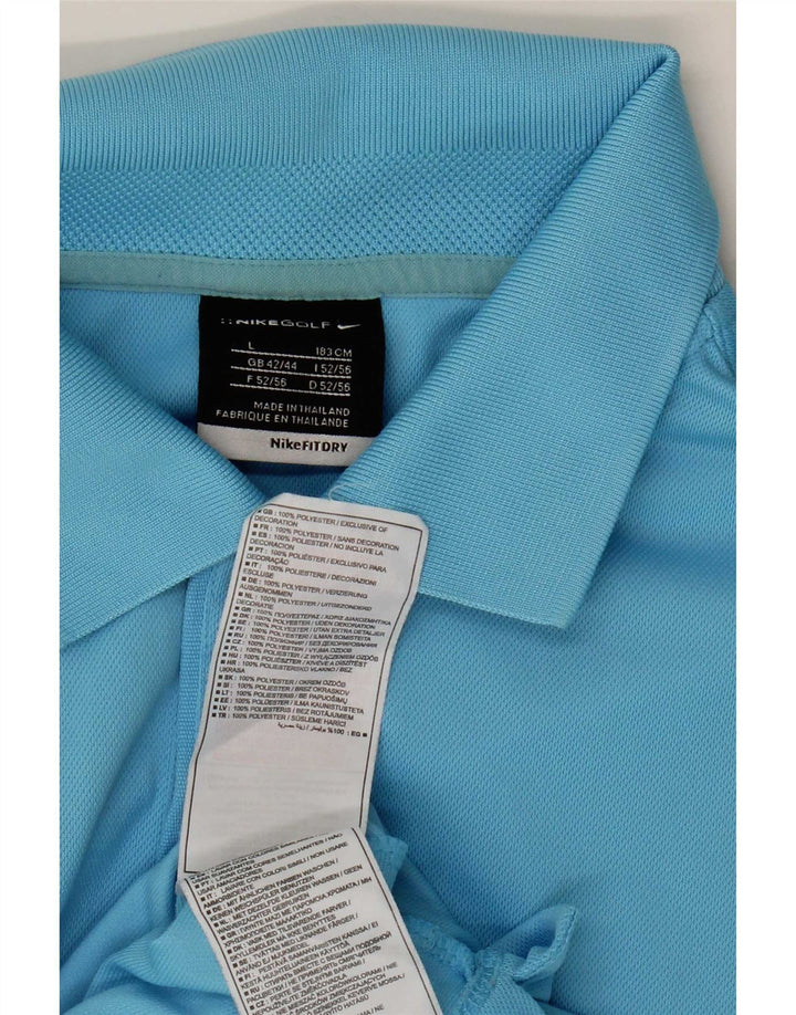 Nike Mens Polo Shirt UK 42/44 Large Blue Polyester
