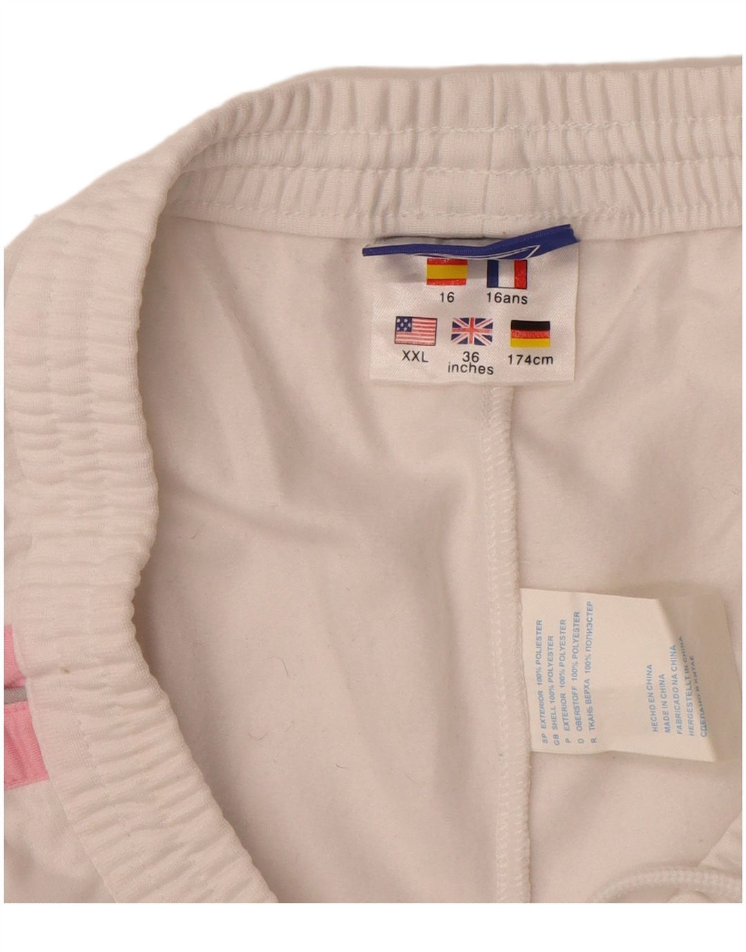 Reebok Girls Tracksuit Trousers 15-16 Years  White Colourblock Polyester