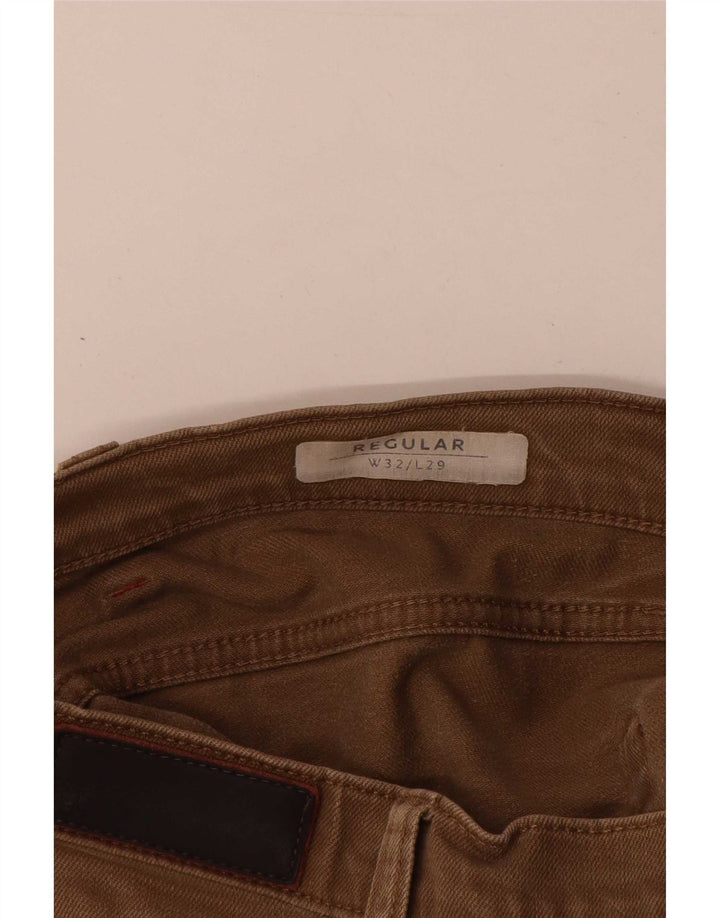 Marks & Spencer Mens Regular Straight Jeans W32 L29 Beige Cotton