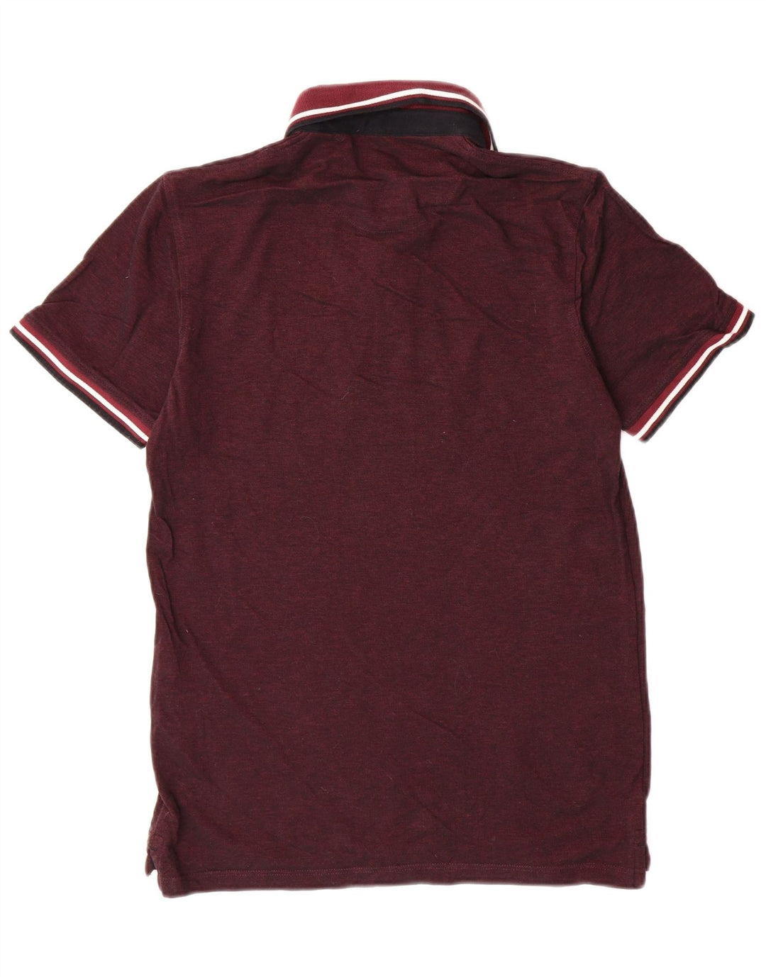 JACK & JONES Mens Polo Shirt Medium Burgundy Cotton