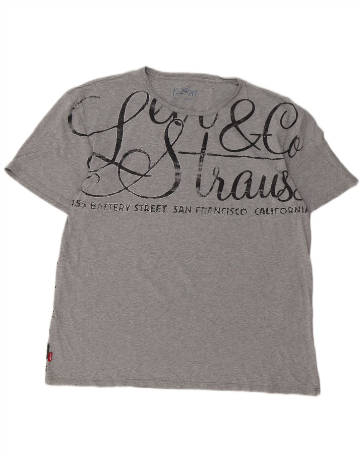 Levi's Mens Graphic T-Shirt Top XL Grey Cotton