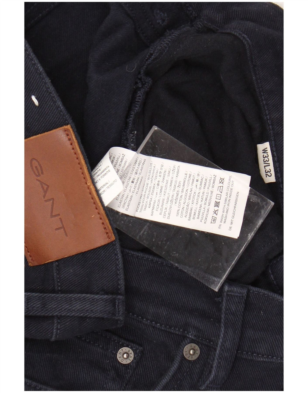 GANT Mens Slim Jeans W33 L32 Navy Blue Cotton