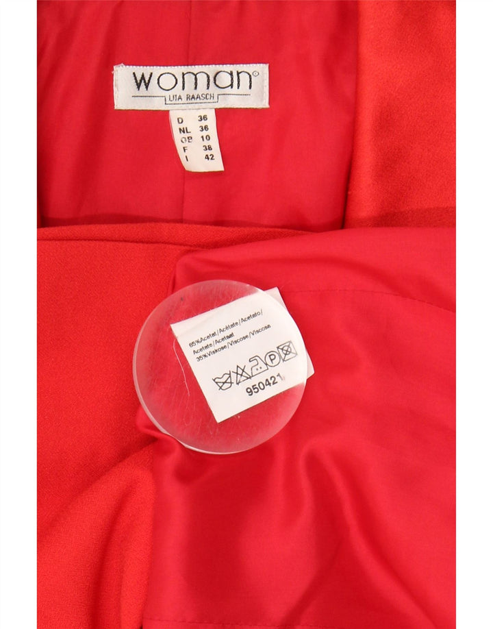 UTA RAASCH Womens Double Breasted Blazer Jacket UK 10 Small Red Acetate Vintage Uta Raasch and Second-Hand Uta Raasch from Messina Hembry 