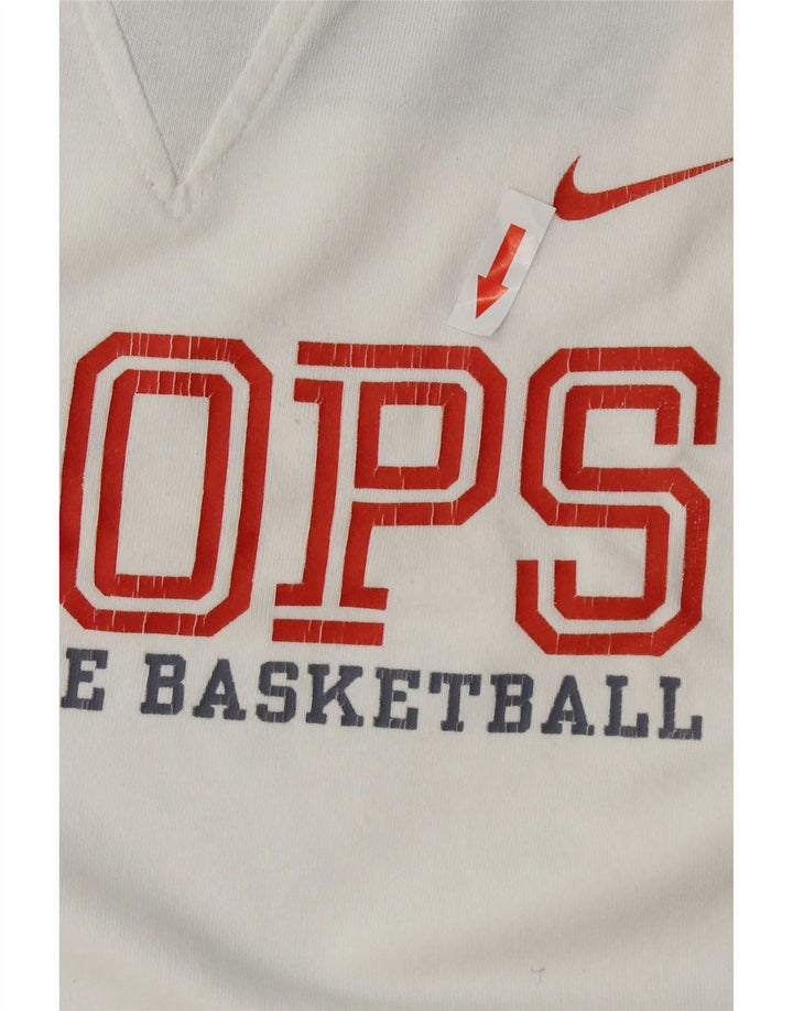 Nike Mens Graphic Top Long Sleeve UK 39/41 Medium White Cotton