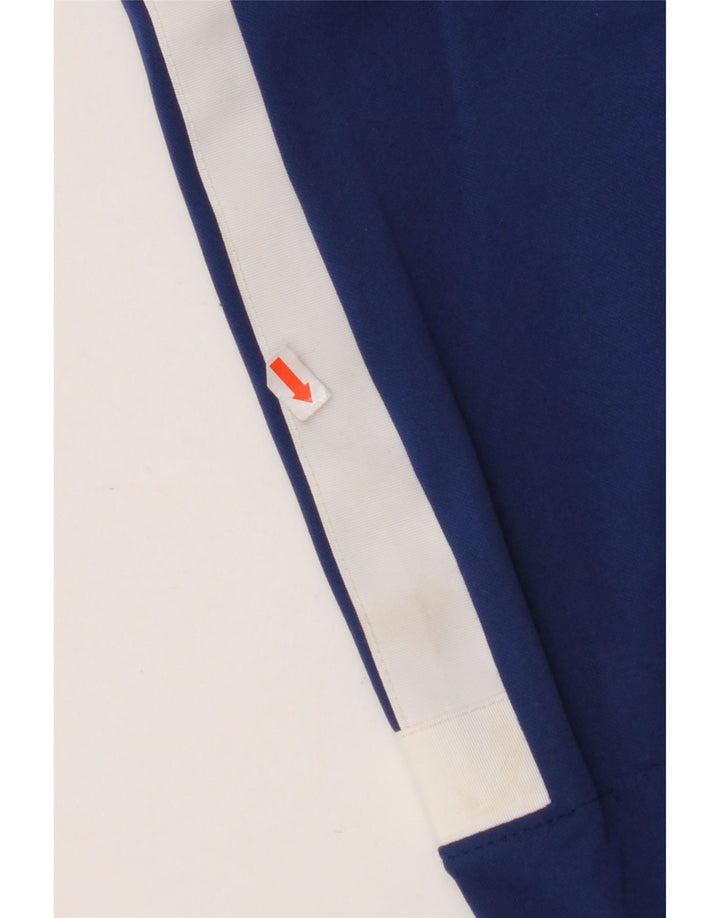 NIKE Boys Zip Hoodie Sweater 12-13 Years Large Navy Blue Colourblock