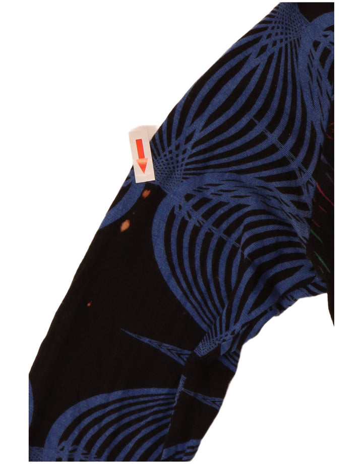 Desigual Womens Graphic Top Long Sleeve UK 10 Small Multicoloured Viscose