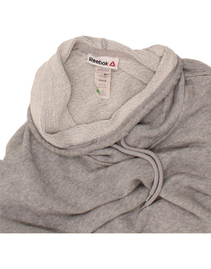 REEBOK Womens Graphic Sweatshirt Jumper UK 14 Medium Grey Colourblock Vintage Reebok and Second-Hand Reebok from Messina Hembry 