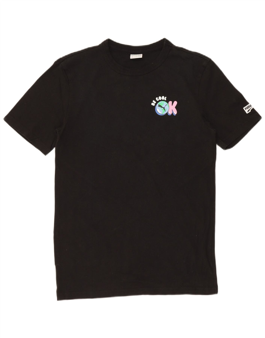 PUMA Mens Graphic T-Shirt Top XS Black Cotton