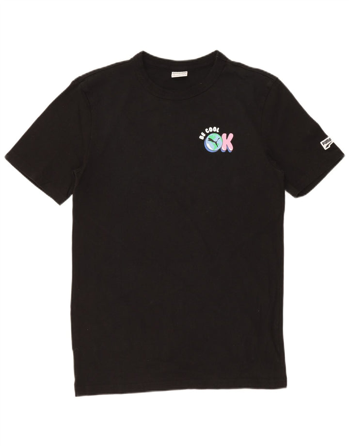 PUMA Mens Graphic T-Shirt Top XS Black Cotton